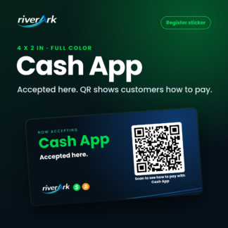 Cash App register sticker, 4 x 2 in