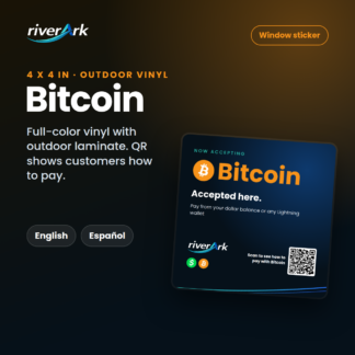Bitcoin window sticker, 4 x 4 in